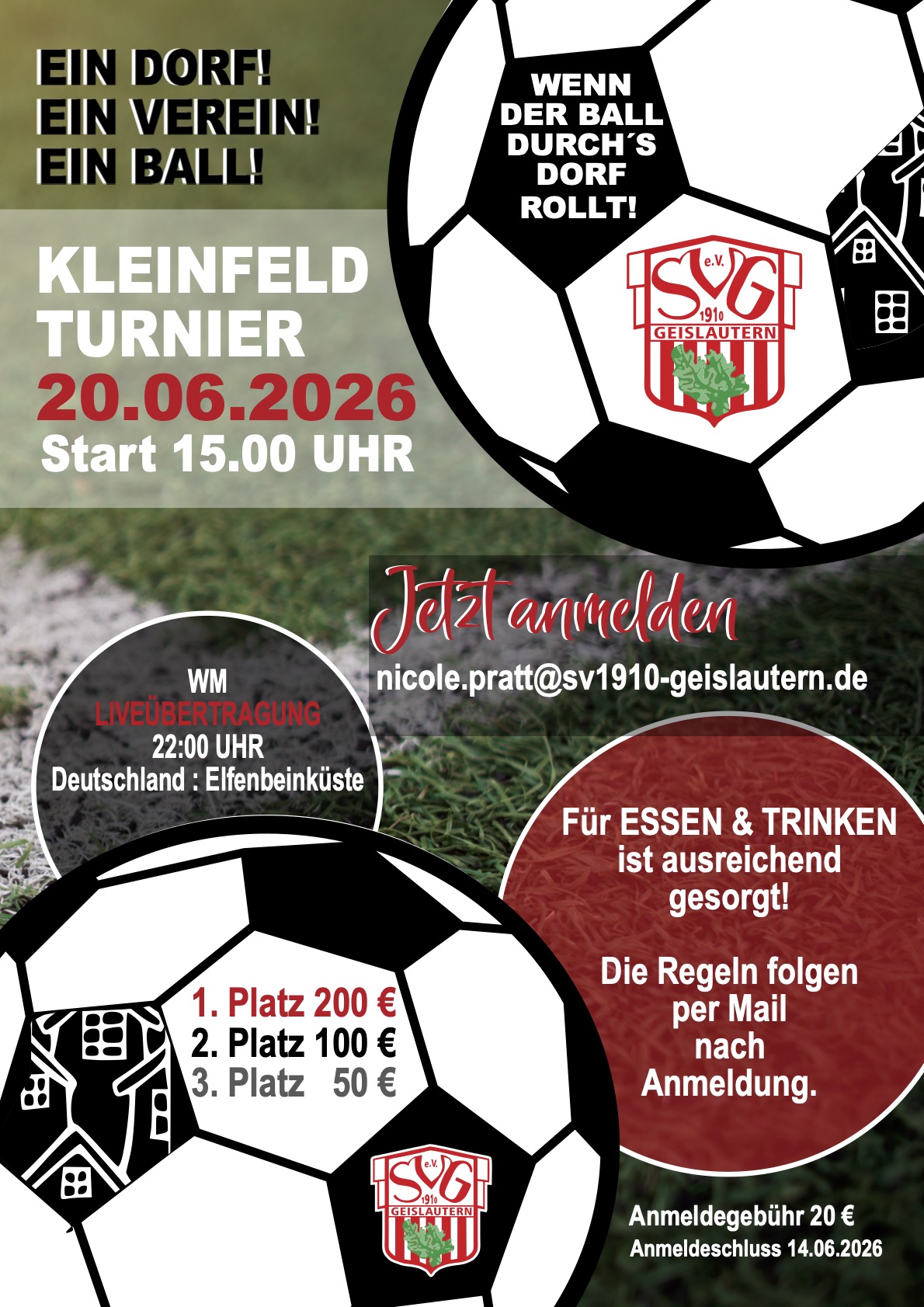 Plakat Ein Dorf spielt fussball